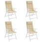vidaXL dārza krēslu spilveni, 4 gab., bēšs oksforda audums cena un informācija | Krēslu paliktņi | 220.lv