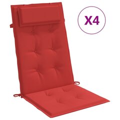 vidaXL dārza krēslu spilveni, 4 gab., sarkans oksforda audums cena un informācija | Krēslu paliktņi | 220.lv
