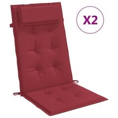 vidaXL dārza krēslu spilveni, 2 gab., vīnsarkans oksforda audums cena un informācija | Krēslu paliktņi | 220.lv