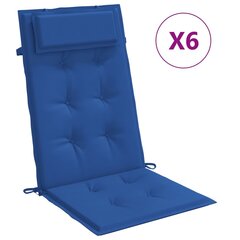 vidaXL dārza krēslu spilveni, 6 gab., spilgti zils oksforda audums cena un informācija | Krēslu paliktņi | 220.lv
