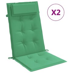 vidaXL dārza krēslu spilveni, 2 gab., zaļš oksforda audums cena un informācija | Krēslu paliktņi | 220.lv