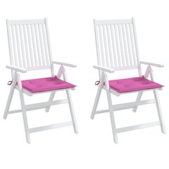 vidaXL dārza krēslu matrači, 2 gab., 50x50x3 cm, audums, rozā cena un informācija | Krēslu paliktņi | 220.lv