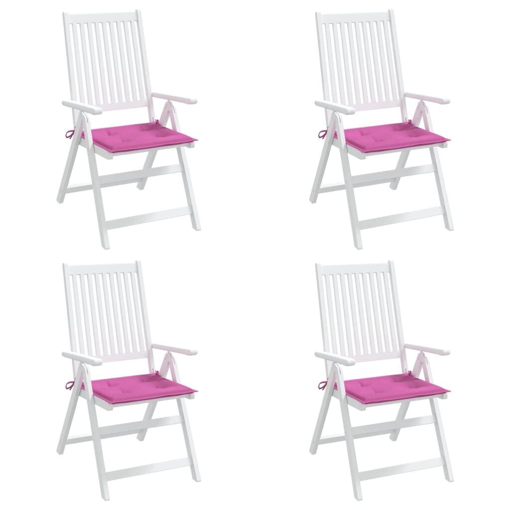 vidaXL dārza krēslu matrači, 4 gab., 50x50x3 cm, audums, rozā цена и информация | Krēslu paliktņi | 220.lv