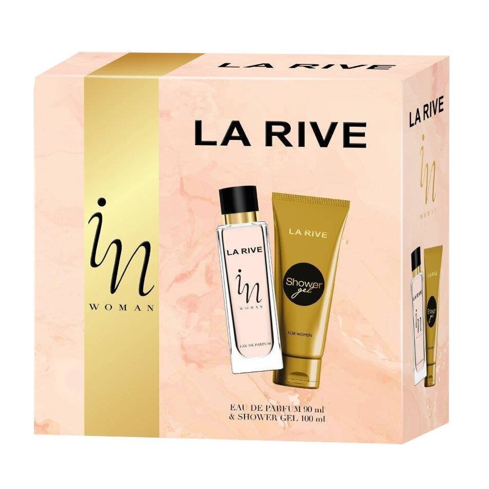Komplekts Set La Rive In Woman sievietēm, parfimērijas ūdens EDP, 90 ml + dušas želeja, 100 ml cena un informācija | Sieviešu smaržas | 220.lv