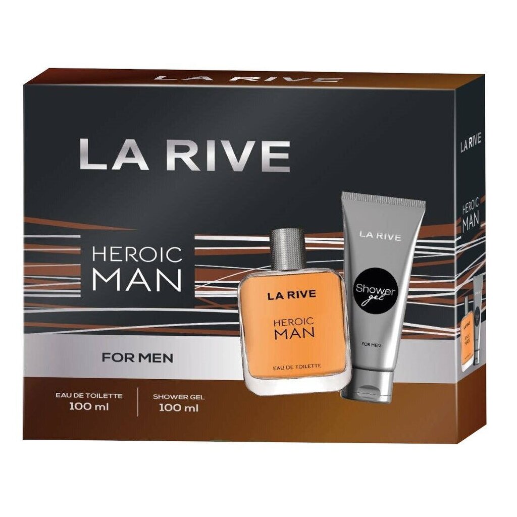 Komplekts La rive Heroic Man vīriešiem: Tualetes ūdens EDT, 100 ml + dušas želeja, 100 ml cena un informācija | Sieviešu smaržas | 220.lv