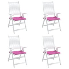 vidaXL dārza krēslu matrači, 4 gab., 40x40x3 cm, rozā, audums cena un informācija | Krēslu paliktņi | 220.lv