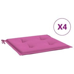 vidaXL dārza krēslu matrači, 4 gab., 40x40x3 cm, rozā, audums цена и информация | Подушки, наволочки, чехлы | 220.lv