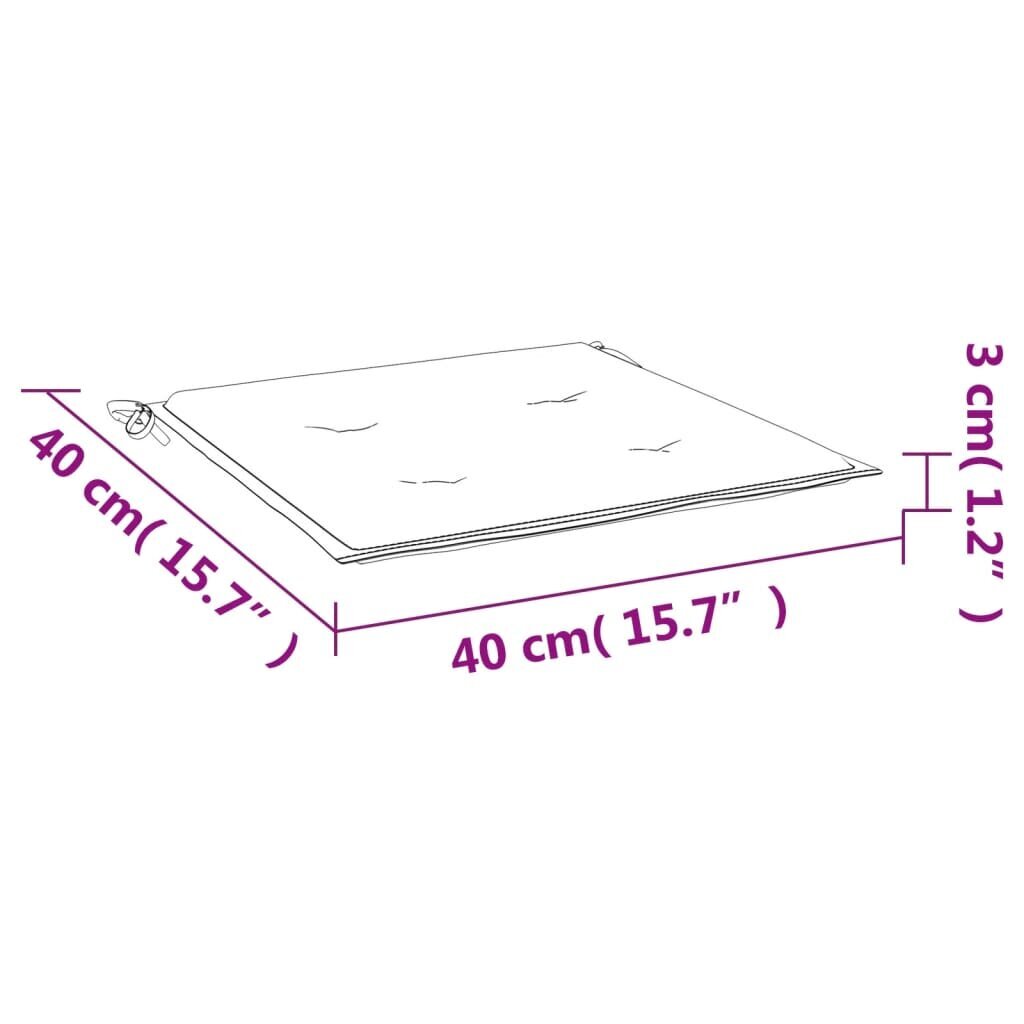 vidaXL dārza krēslu matrači, 4 gab., 40x40x3 cm, rozā, audums cena un informācija | Krēslu paliktņi | 220.lv