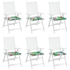 vidaXL dārza krēslu matrači, 6 gab., 50x50x7 cm, daudzkrāsaini, audums cena un informācija | Krēslu paliktņi | 220.lv