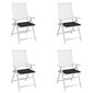 vidaXL krēslu matrači, 4 gab., 50x50x3 cm, audums, melni četrstūri cena un informācija | Krēslu paliktņi | 220.lv