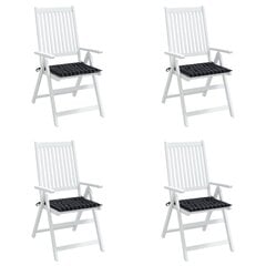 vidaXL krēslu matrači, 4 gab., 40x40x3 cm, audums, melni četrstūri cena un informācija | Krēslu paliktņi | 220.lv