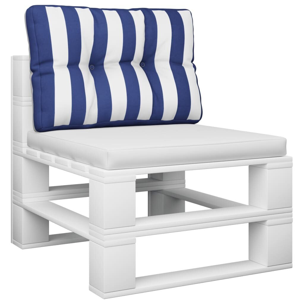 vidaXL dīvāna spilvens, zilas un baltas svītras, 50x40x12 cm, audums cena un informācija | Krēslu paliktņi | 220.lv