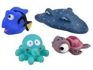 Krāsains vannas rotaļlietu komplekts, jūras dzīvnieki cena un informācija | Rotaļlietas zīdaiņiem | 220.lv