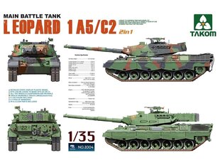 Сборная модель Takom - Main Battle Tank Leopard 1 A5/C2, 1/35, 2004 цена и информация | Kонструкторы | 220.lv