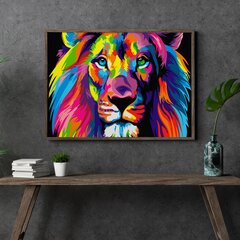 Картина по номерам "Разноцветный лев" Oh Art! 40x50 см цена и информация | Живопись по номерам | 220.lv
