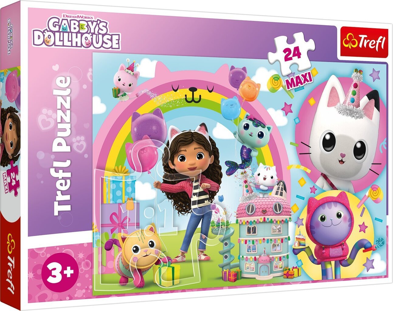 TREFL GABBY´S DOLLHOUSE Maxi puzle, 24 gab. цена и информация | Puzles, 3D puzles | 220.lv