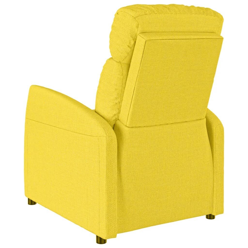 vidaXL atpūtas krēsls, paceļams, gaiši dzeltens audums cena un informācija | Atpūtas krēsli | 220.lv