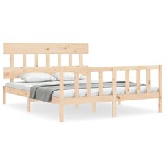 vidaXL gultas rāmis ar galvgali, 5FT, King size izmērs, masīvkoks цена и информация | Кровати | 220.lv