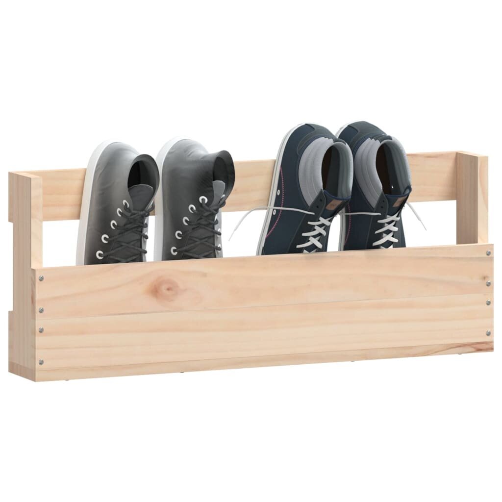 vidaXL sienas apavu plaukti, 2 gab., 59x9x23 cm, priedes masīvkoks cena un informācija | Apavu skapji, apavu plaukti, priekšnama soliņi | 220.lv