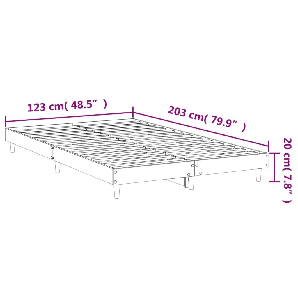 vidaXL gultas rāmis, betona pelēks, 120x200 cm, inženierijas koks cena un informācija | Gultas | 220.lv