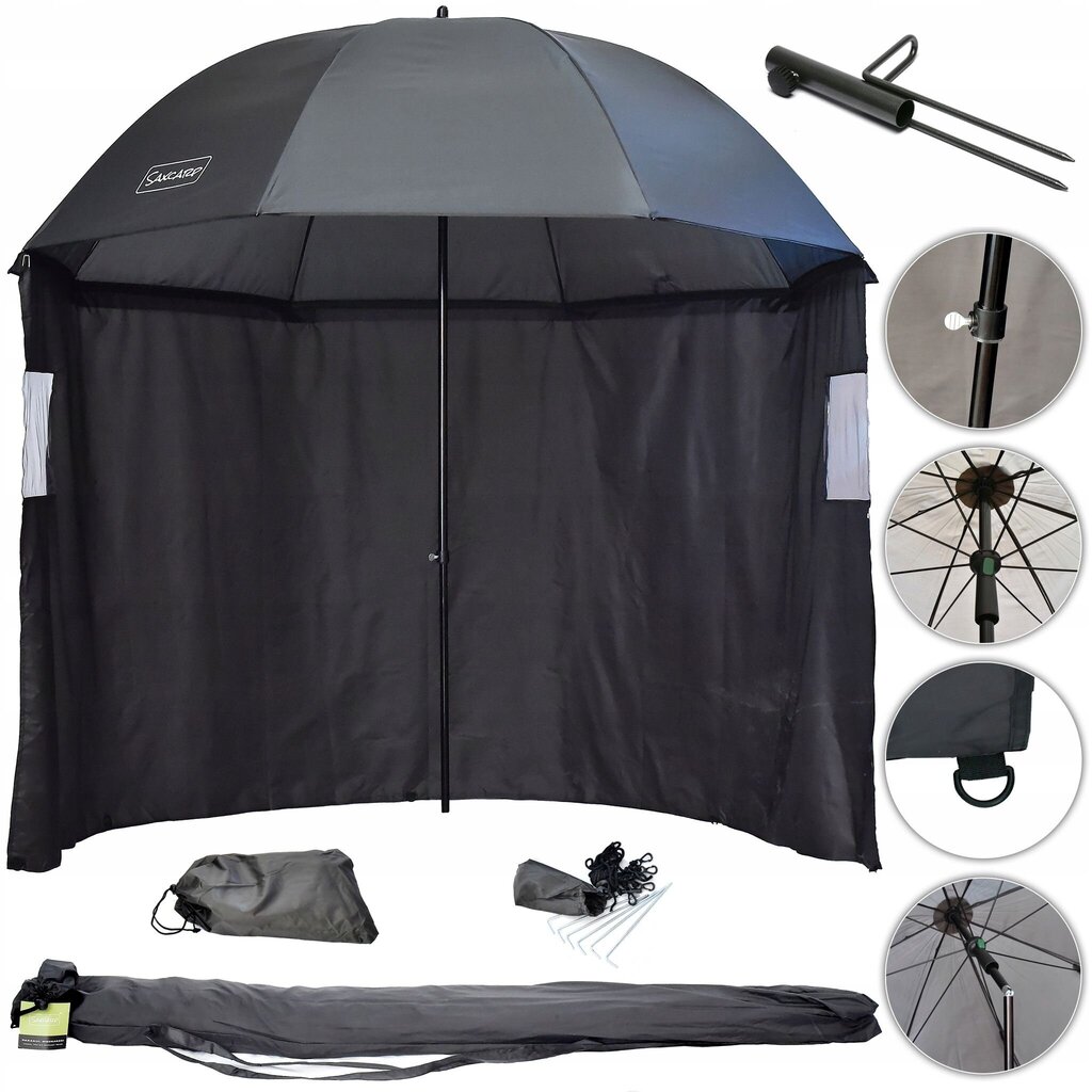 Ūdensizturīgs makšķerēšanas lietussargs, 250cm cena un informācija | Teltis | 220.lv