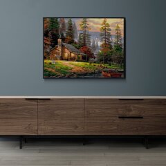 Glezna pēc numuriem, ierāmēta "Māja mežā" Oh Art!, 40x50 cm cena un informācija | Gleznas pēc numuriem | 220.lv