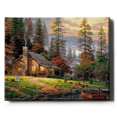Картина по номерам "Дом в лесу" Oh Art!, 40x50 см цена и информация | Живопись по номерам | 220.lv