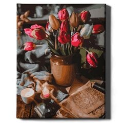 Glezna pēc numuriem, ierāmēta "Tulpes no dārza" Oh Art! 40x50 cm cena un informācija | Gleznas pēc numuriem | 220.lv