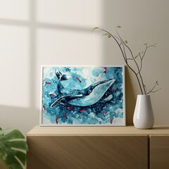 Картина по номерам "Кит и красные рыбки" Oh Art! 40x50 см цена и информация | Живопись по номерам | 220.lv
