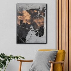 Glezna pēc numuriem, ierāmēta "Tumšais zirgs" Oh Art! 40x50 cm cena un informācija | Gleznas pēc numuriem | 220.lv
