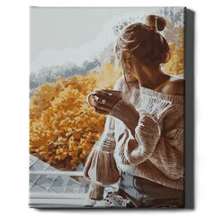 Картина по номерам "Девушка с кофе" Oh Art! 40x50 см цена и информация | Живопись по номерам | 220.lv