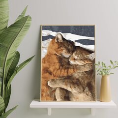 Glezna pēc numuriem, ierāmēta "Kaķu jutīgums" Oh Art! 40x50 cm cena un informācija | Gleznas pēc numuriem | 220.lv