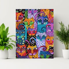 Картина по номерам "Разноцветные коты" Oh Art! 40x50 см цена и информация | Живопись по номерам | 220.lv
