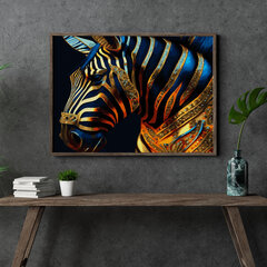 Glezna pēc numuriem ar zelta spīdumu krāsu, ierāmēta "Apzeltīta zebra" Oh Art! 40x50 cm цена и информация | Живопись по номерам | 220.lv