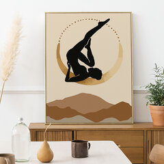 Glezna pēc numuriem ar zelta spīdumu krāsu, ierāmēta "Ģimnastikas" Oh Art! 40x50 cm cena un informācija | Gleznas pēc numuriem | 220.lv
