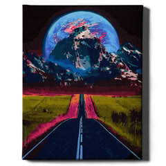Glezna pēc numuriem, ierāmēta "Nakts ceļš" Oh Art! 40x50 cm cena un informācija | Gleznas pēc numuriem | 220.lv