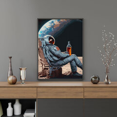 Glezna pēc numuriem, ierāmēta "Kosmonauts pārtraukuma laikā" Oh Art! 40x50 cm cena un informācija | Gleznas pēc numuriem | 220.lv