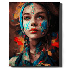 Glezna pēc numuriem, ierāmēta "Meitene krāsā" Oh Art! 40x50 cm cena un informācija | Gleznas pēc numuriem | 220.lv