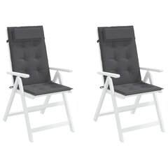 vidaXL dārza krēslu spilveni, 2 gab., oksforda audums, pelēki cena un informācija | Krēslu paliktņi | 220.lv