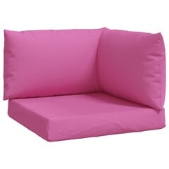 vidaXL palešu dīvānu matrači, 3 gab., rozā audums цена и информация | Подушки, наволочки, чехлы | 220.lv