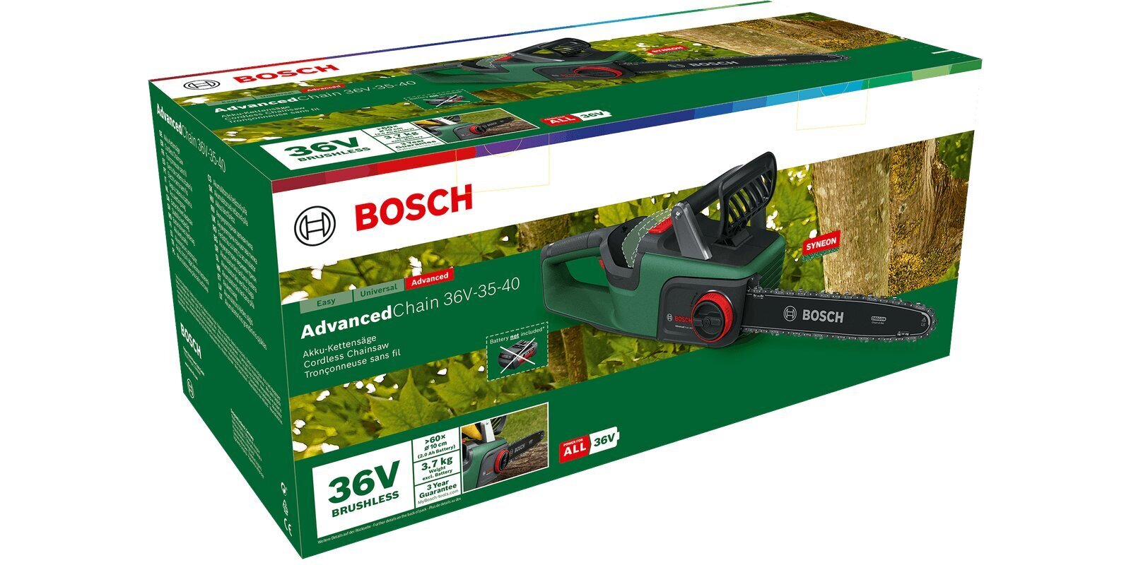 Akumulatora motorzāģis Bosch Advanced Chain 36V-35-40 Solo 06008B8601, bez akumulatora цена и информация | Motorzāģi | 220.lv