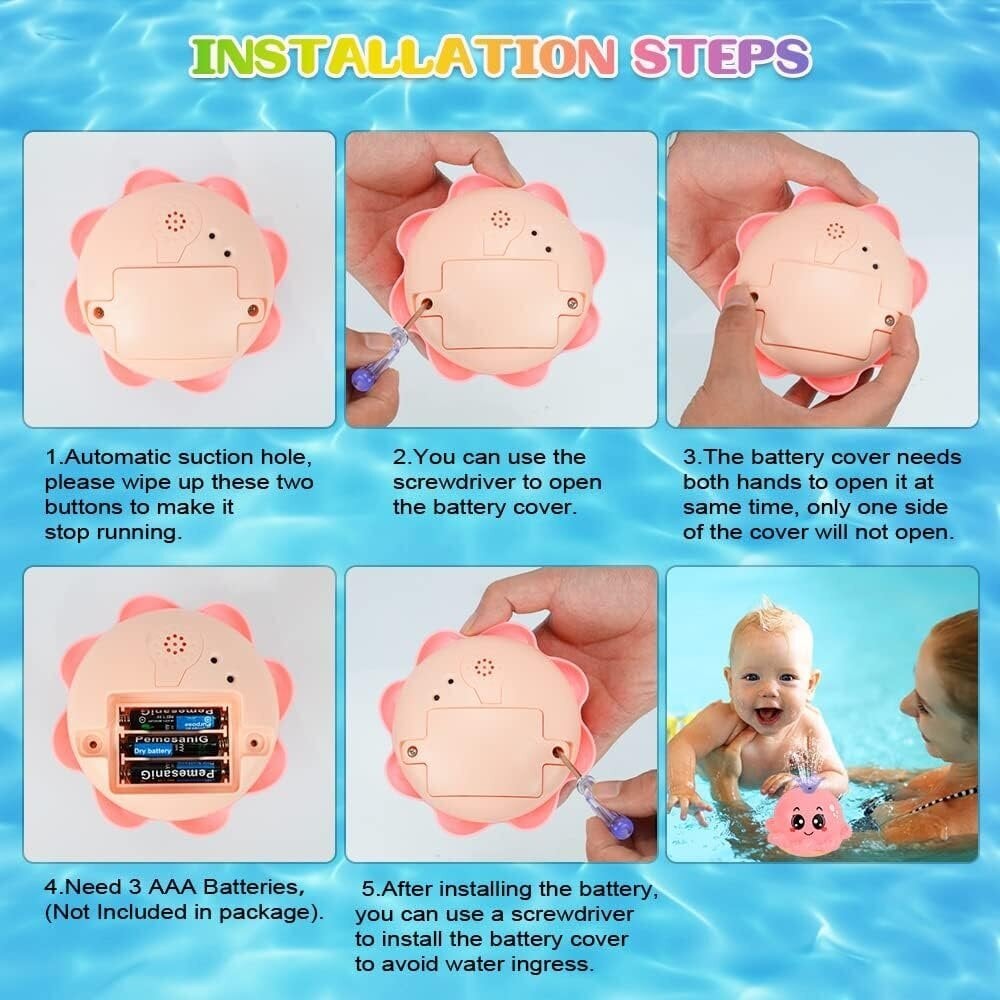 Apgaismota vannas rotaļlietu strūklaka Octopus cena un informācija | Rotaļlietas zīdaiņiem | 220.lv