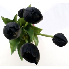 5 melnu tulpju pušķis, 40 cm cena un informācija | Mākslīgie ziedi | 220.lv