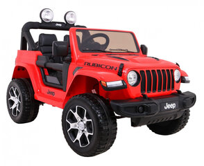 Двухместный электромобиль Jeep Wrangler Rubicon, красный цена и информация | Электромобили для детей | 220.lv
