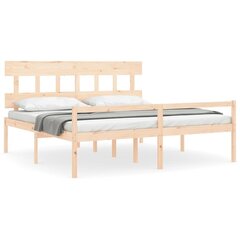 vidaXL gultas rāmis ar galvgali, 6FT, Super King size, masīvkoks цена и информация | Кровати | 220.lv