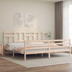 vidaXL gultas rāmis ar galvgali, 6FT, Super King size, masīvkoks цена и информация | Кровати | 220.lv