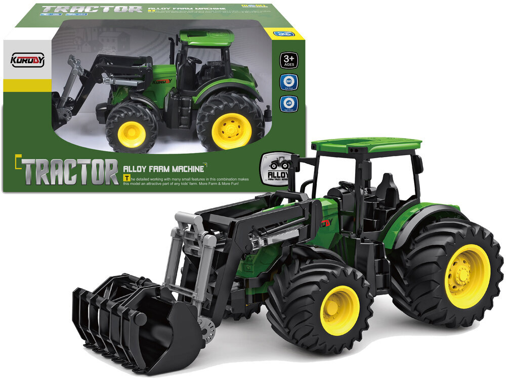 Traktors ar lāpstu, zaļš цена и информация | Rotaļlietas zēniem | 220.lv