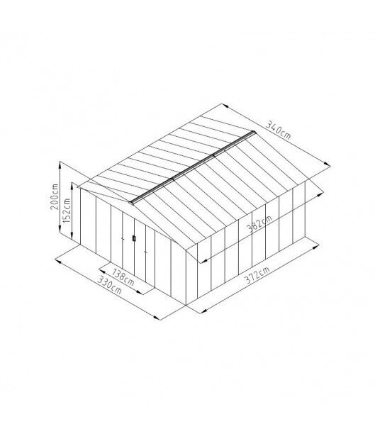 Saliekamais metāla šķūnis 4xl 12,25㎡ цена и информация | Dārza mājiņas, šķūņi, malkas nojumes | 220.lv