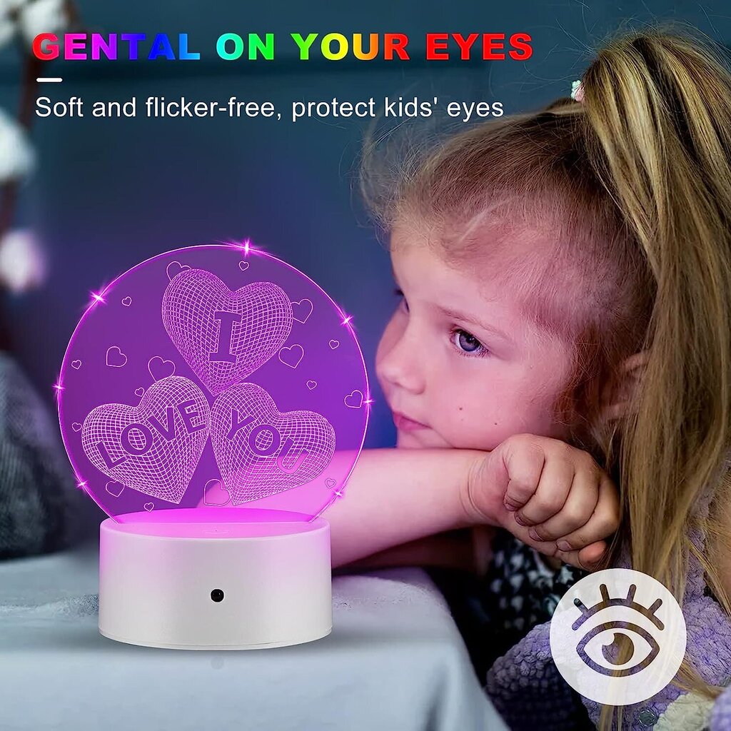 ONEVER 3D LED galda lampa, balta/caurspīdīga, 10gab. cena un informācija | Galda lampas | 220.lv