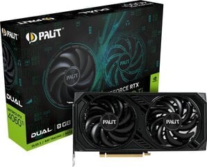 Videokarte GeForce RTX 4060 Ti Dual (NE6406T019P1-1060D) cena un informācija | Palit Datortehnika | 220.lv